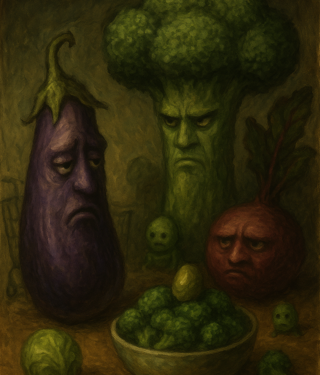 vegetables with faces
